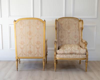 Pair of Louis XVI Style Giltwood Armchairs circa 1920