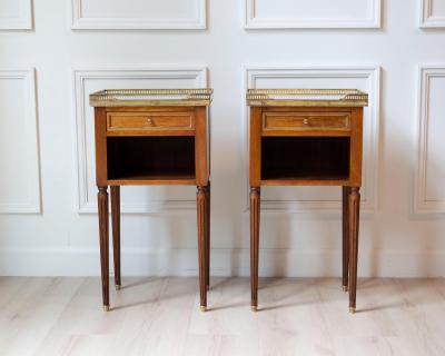 Pair of Louis XVI Style Mahogany Bedside Tables
