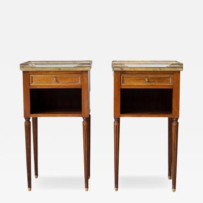 Pair of Louis XVI Style Mahogany Bedside Tables