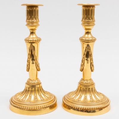 Pair of Louis XVI Style Ormolu Candlesticks