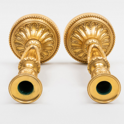 Pair of Louis XVI Style Ormolu Candlesticks