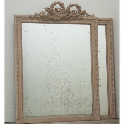 Pair of Louis XVI Style Painted Mantle Mirrors
