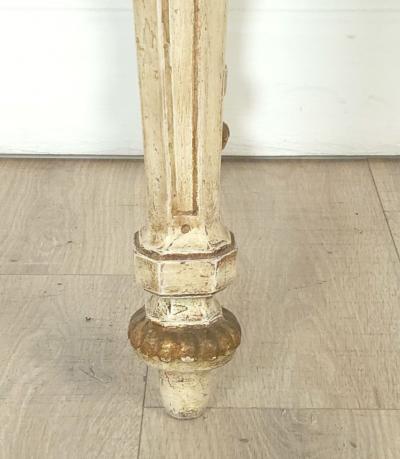 Pair of Louis XVI Style Painted and Gilt Stone Top Consoles Sweden circa 1900