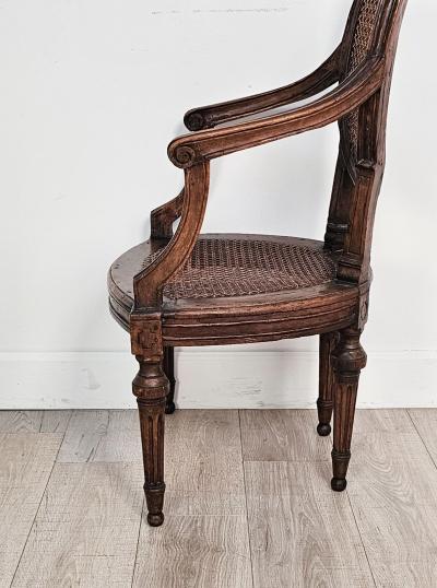 Pair of Louis XVI Walnut Chairs without Cushions Italy circa 1790 