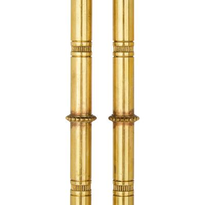 Pair of Louis XVI style marble and ormolu occasional tables