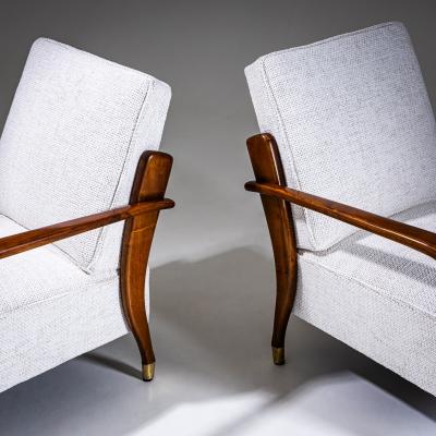 Pair of Lounge Chairs Italy Mid 20th Century