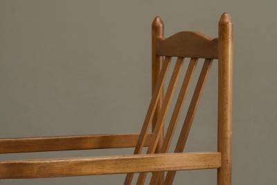 Pair of Lounge Chairs in Solid Oak To Be Reupholstered France 1960s
