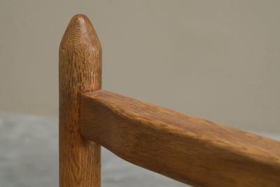 Pair of Lounge Chairs in Solid Oak To Be Reupholstered France 1960s