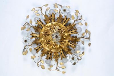 Pair of Lovely Flush Mount Ceiling Light by Banci Firenze Italy circa 1970s