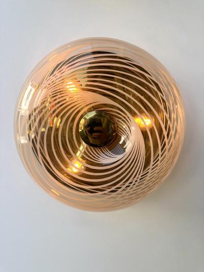 Pair of Lucite Spiral and Brass Sconces Italy 1970s