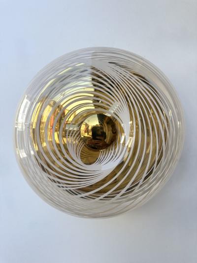 Pair of Lucite Spiral and Brass Sconces Italy 1970s