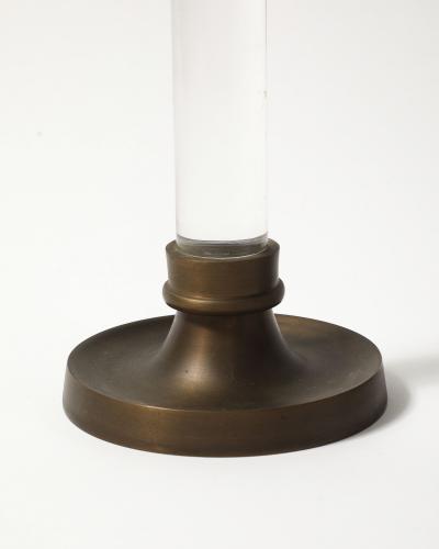 Pair of Lucite and Bronze Candlesticks 20th C