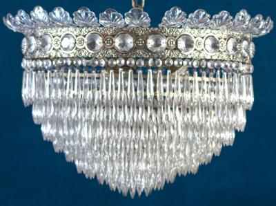 Pair of Luxurious Crystal Chandelier Italy 1940