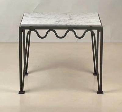Pair of M andre Verdigris and Marble Side or End Tables by Design Fr res