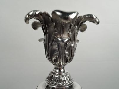 Pair of Magnificent French Neoclassical Silver 7 Light Candelabra