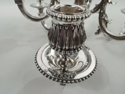 Pair of Magnificent French Neoclassical Silver 7 Light Candelabra