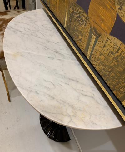 Pair of Mahogany Art Deco Style Consoles with Marble Tops