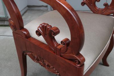 Pair of Mahogany Empire Armchairs
