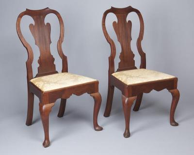 Pair of Mahogany Queen Anne Side Chairs