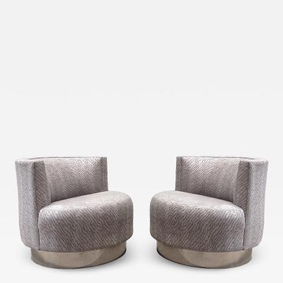 Pair of Mala Style Swivel Chairs after Franco Fraschini 1970