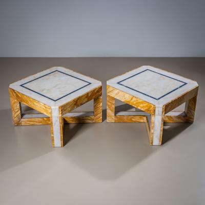 Pair of Marble Coffee Tables Italy Mid 20th Century