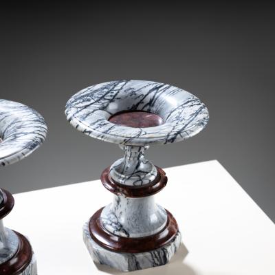 Pair of Marble Tazzas Italy 19th Century