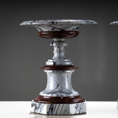 Pair of Marble Tazzas Italy 19th Century