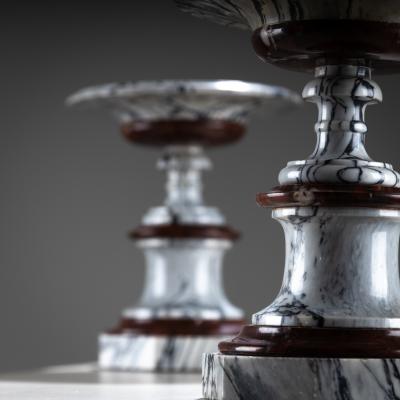 Pair of Marble Tazzas Italy 19th Century