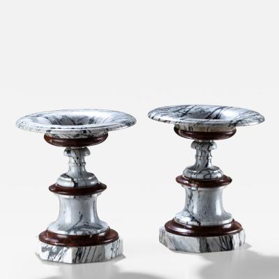 Pair of Marble Tazzas Italy 19th Century