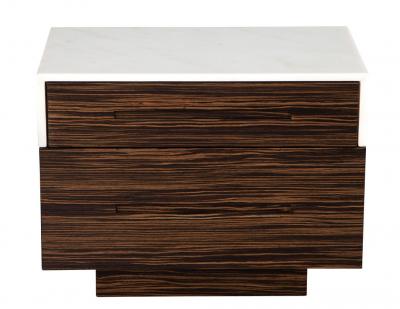 Pair of Marble Top Macassar End Tables