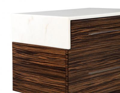 Pair of Marble Top Macassar End Tables