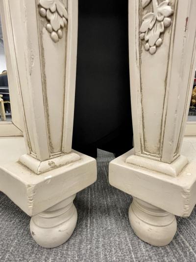 Pair of Marble Top Painted Pier Console Tables