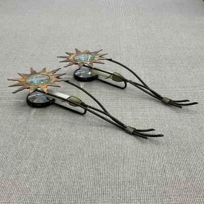 Pair of Mark Brazier Jones Copper Star Sconces Olympia Hand Hammered