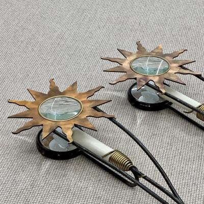 Pair of Mark Brazier Jones Copper Star Sconces Olympia Hand Hammered