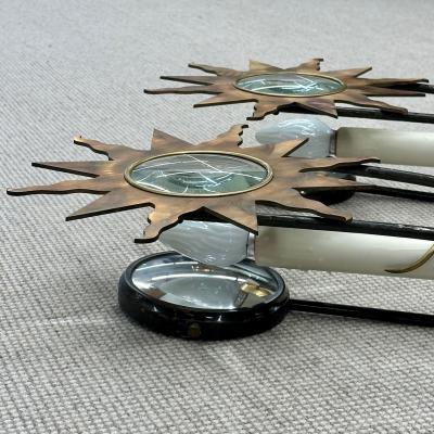Pair of Mark Brazier Jones Copper Star Sconces Olympia Hand Hammered