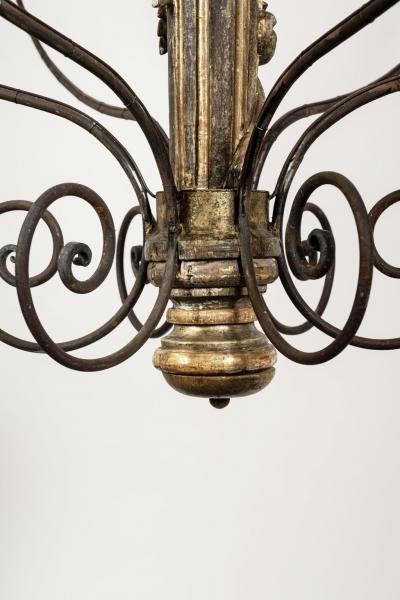 Pair of Massive Hand Carved Giltwood Italian Twelve Arm Chandeliers