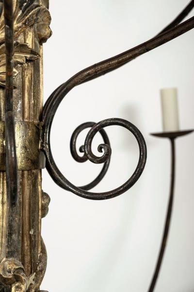 Pair of Massive Hand Carved Giltwood Italian Twelve Arm Chandeliers