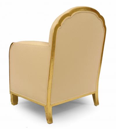 Pair of Maurice Dufrene French Art Deco Gilt Club Chairs