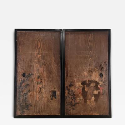 Pair of Meiji Period Painted Sliding Doors