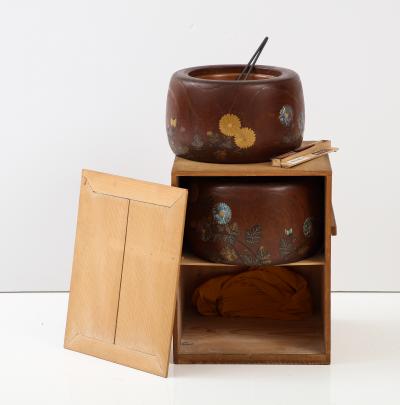 Pair of Meiji period hibachis