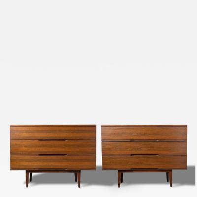 Pair of Mel Smilow Walnut Three Drawer Chests USA 1960s