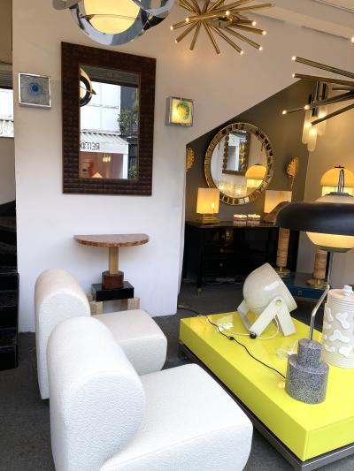 Pair of Metal Chrome Box Sconces Bubble Glass Netherland 1970s