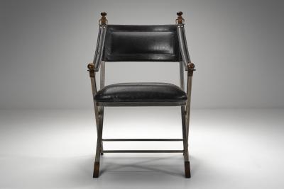 Pair of Metal and Leatherette Armchairs Europe ca 1960s