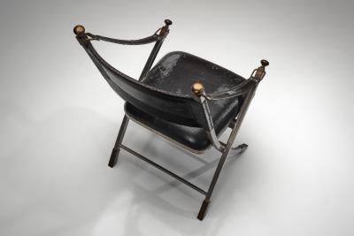 Pair of Metal and Leatherette Armchairs Europe ca 1960s