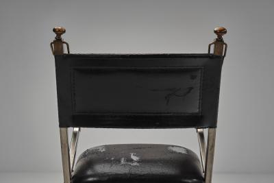 Pair of Metal and Leatherette Armchairs Europe ca 1960s