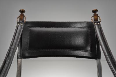Pair of Metal and Leatherette Armchairs Europe ca 1960s