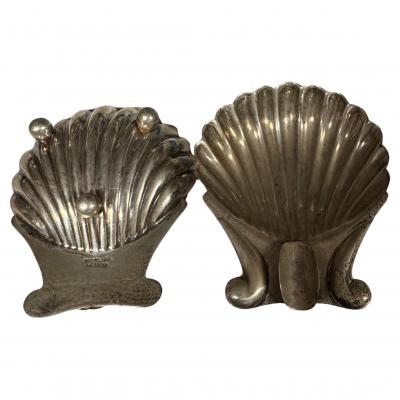 Pair of Mexican Sterling Silver Seashell Ashtrays 60g