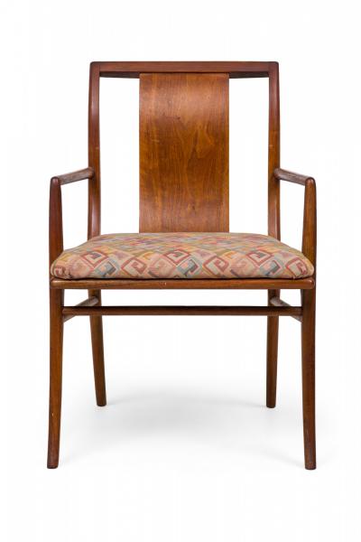 Pair of Mid Century American Upholstered Seat Armchairs