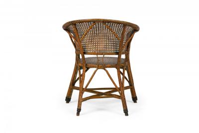 Pair of Mid Century American Wicker Cane Pull Up Armchairs