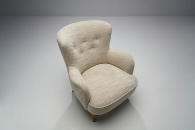Pair of Mid Century Armchairs by a Swedish Cabinetmaker Sweden ca 1950s